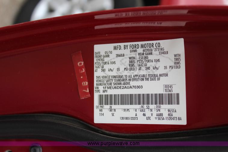 image for item I1618 2010 Ford Explorer XLT SUV