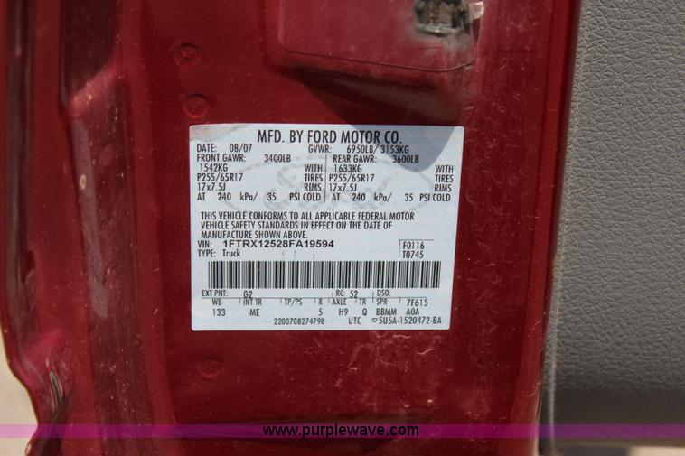 image for item I1642 2008 Ford F150 SuperCab pickup truck