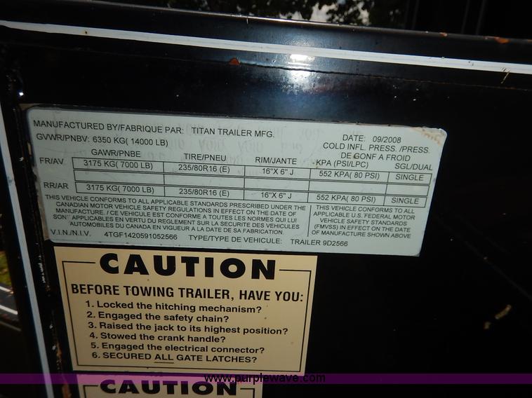 image for item J3805 2009 Titan end dump trailer