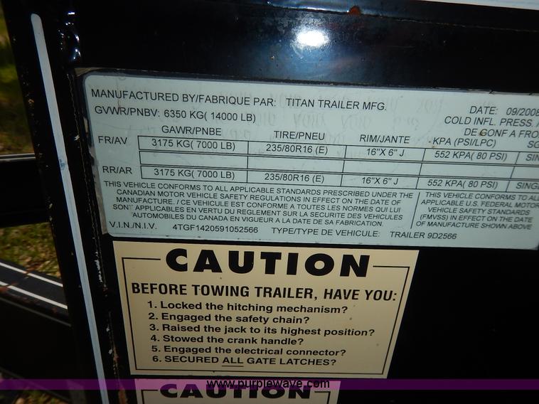 image for item J3805 2009 Titan end dump trailer