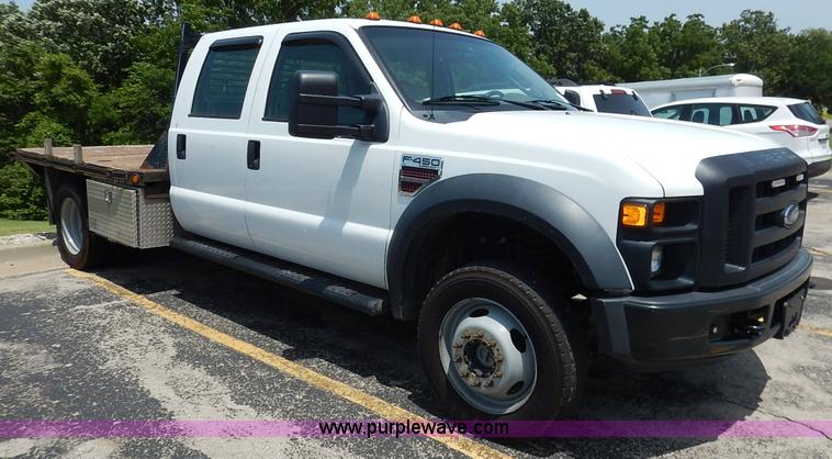 image for item J3856 2008 Ford F450 Super Duty XL Crew Cab flatbed truck
