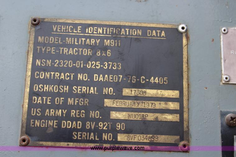 image for item J5954 1979 Oshkosh M911 semi truck