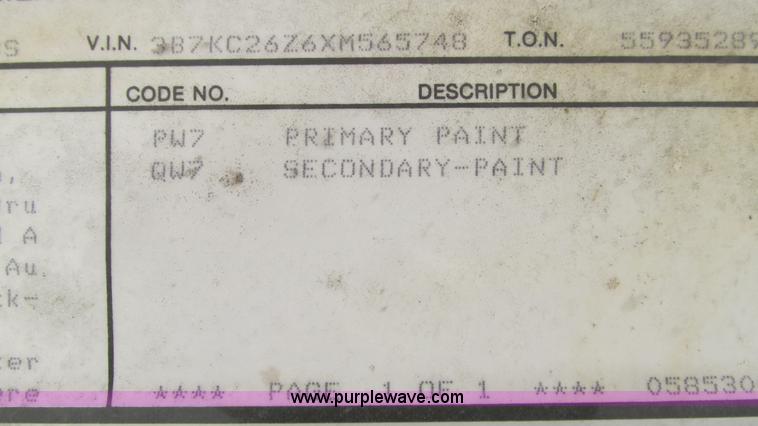 image for item J8539 1999 Dodge Ram 2500 pickup truck