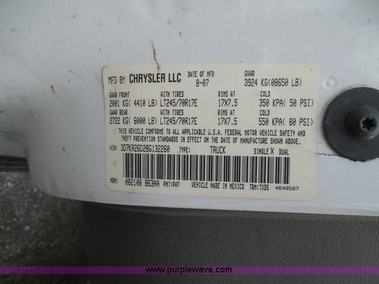 image for item K7524 2008 Dodge Ram 2500 HD pickup truck