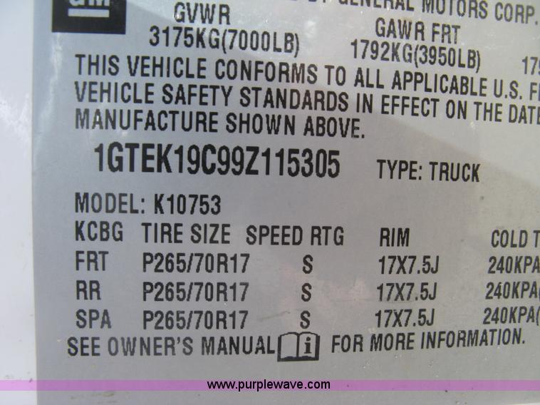 image for item K8648 2009 GMC Sierra 1500 Ext. Cab pickup truck