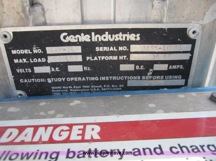image for item BA9255 Genie AWP-36 vertical lift