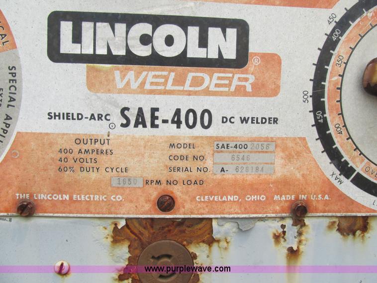 image for item BS9141 Lincoln SAE400-2056 DC welder