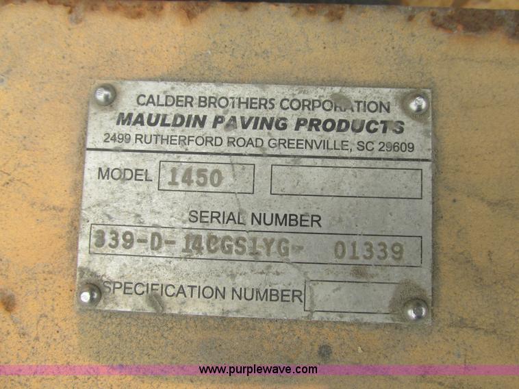 image for item BS9142 2004 Mauldin 1450 vibratory double drum roller