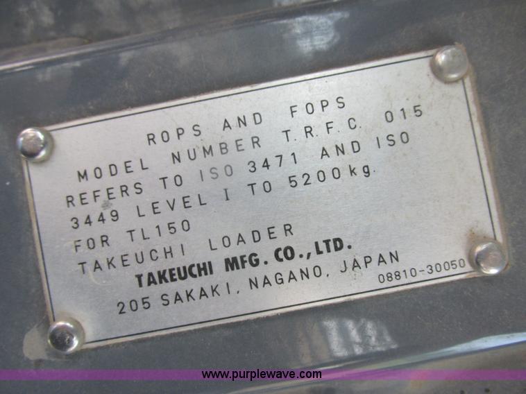 image for item H3273 2004 Takeuchi TL150 skid steer