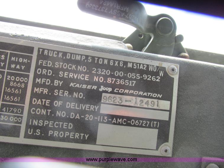 image for item H3291 1969 Kaiser M51A2 dump truck