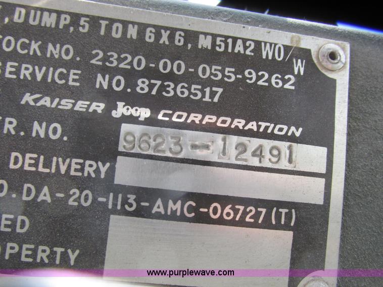 image for item H3291 1969 Kaiser M51A2 dump truck