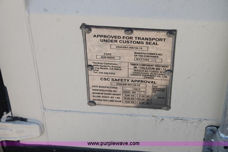 image for item J1472 2013 shipping container