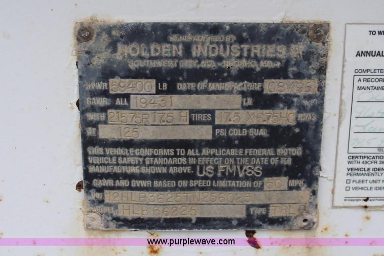 image for item K6911 1997 Holden HLB36225 equipment trailer