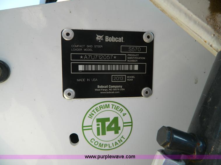 image for item K8136 2013 Bobcat S570 skid steer