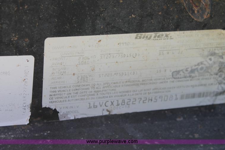 image for item L4276 2007 Big Tex utility trailer