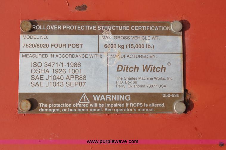 image for item L4302 1997 Ditch Witch 8020JD H710 trencher