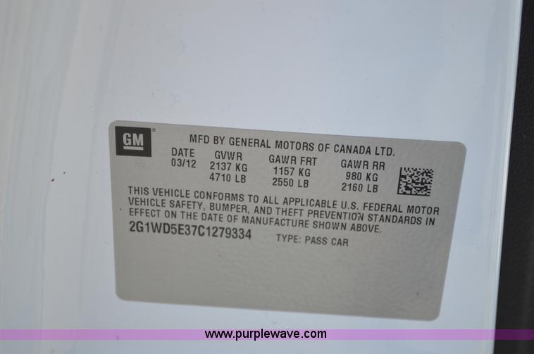 image for item G3612 2012 Chevrolet Impala Police Cruiser