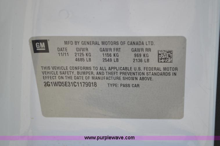 image for item G3613 2012 Chevrolet Impala Police Cruiser