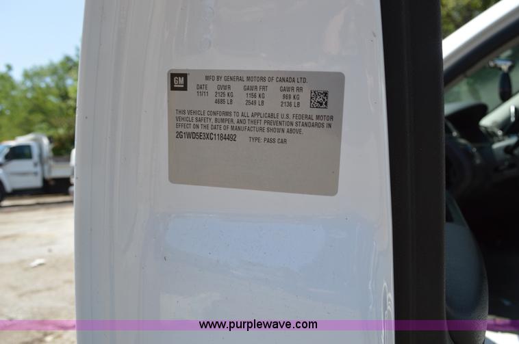 image for item G3622 2012 Chevrolet Impala Police Cruiser