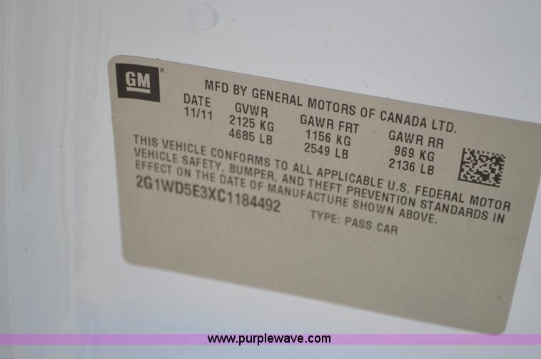 image for item G3622 2012 Chevrolet Impala Police Cruiser