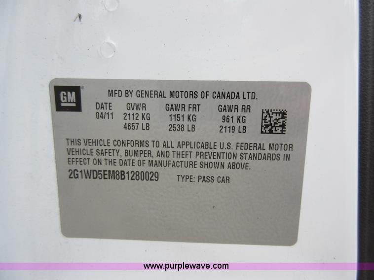 image for item G3623 2011 Chevrolet Impala Police Cruiser