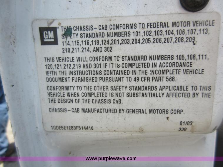 image for item G3624 2003 GMC C5 dump truck