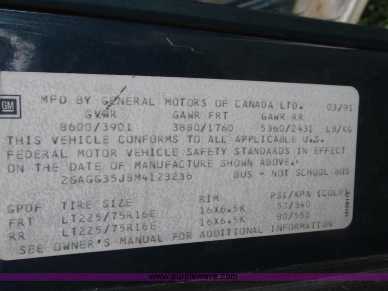 image for item H4584 1991 Chevrolet van