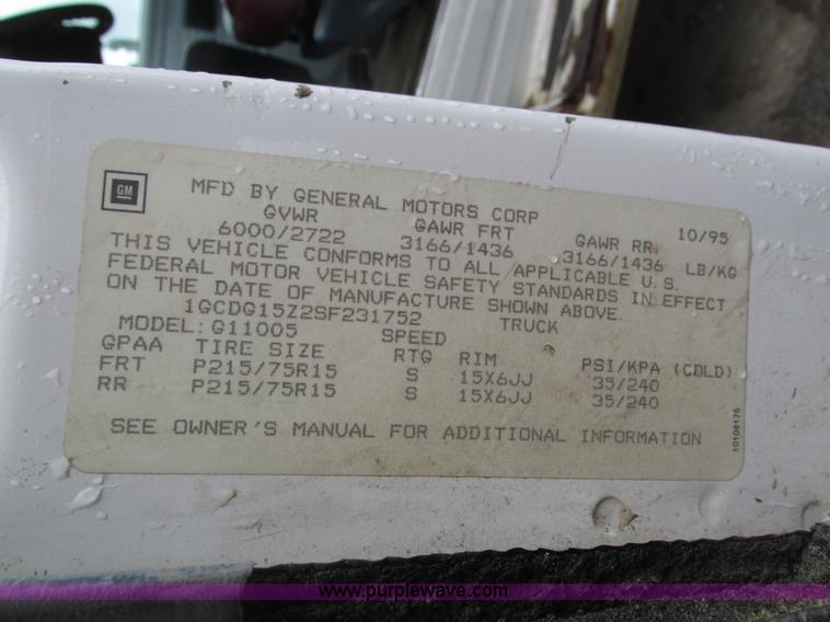 image for item H4585 1995 Chevrolet G10 van