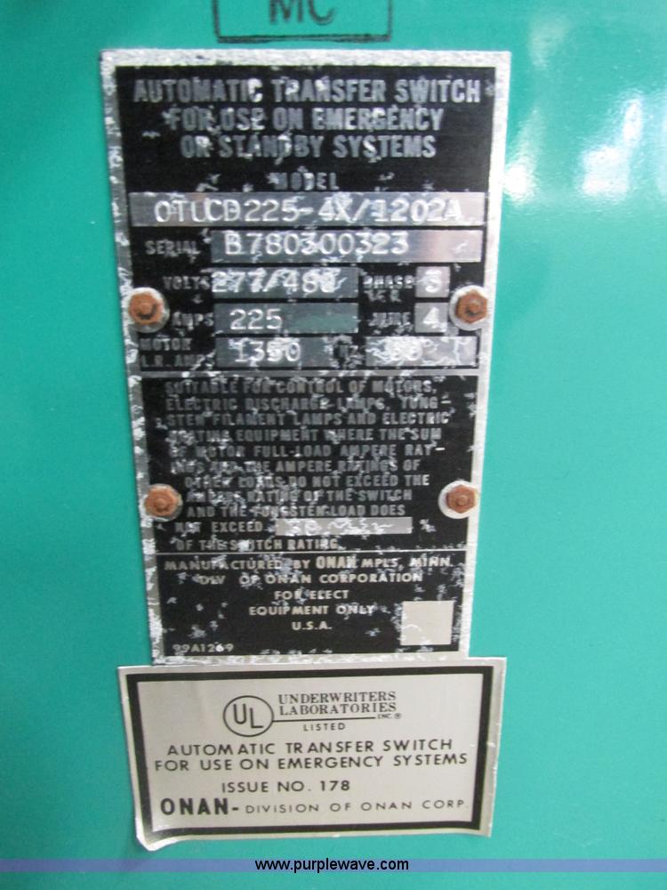 image for item H4607 Onan automatic transfer switch