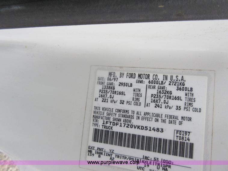 image for item I2095 1997 Ford F150 pickup truck