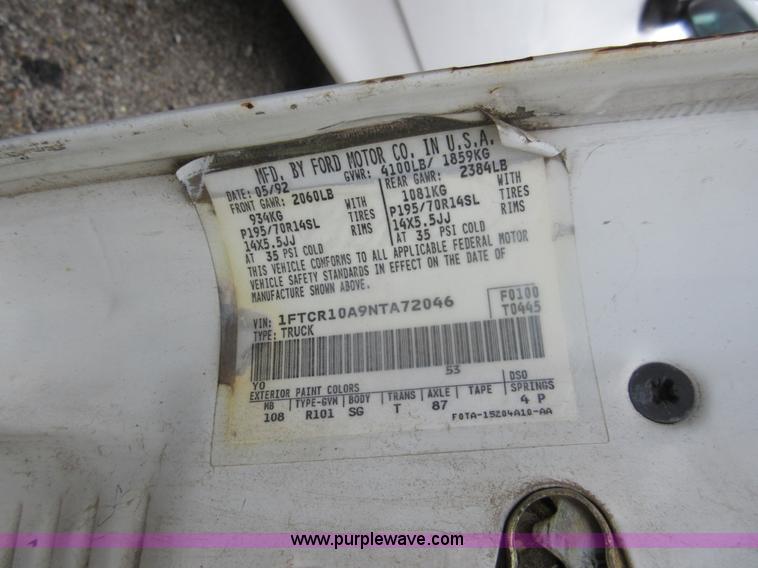 image for item I2096 1993 Ford Ranger pickup truck