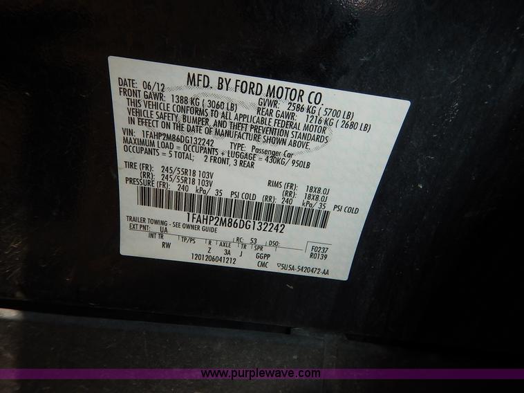 image for item K1506 2013 Ford Taurus Police