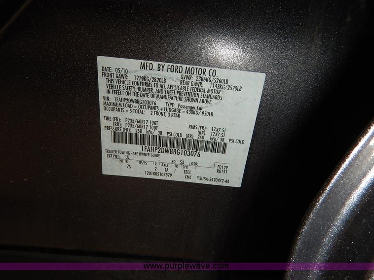 image for item K1513 2011 Ford Taurus