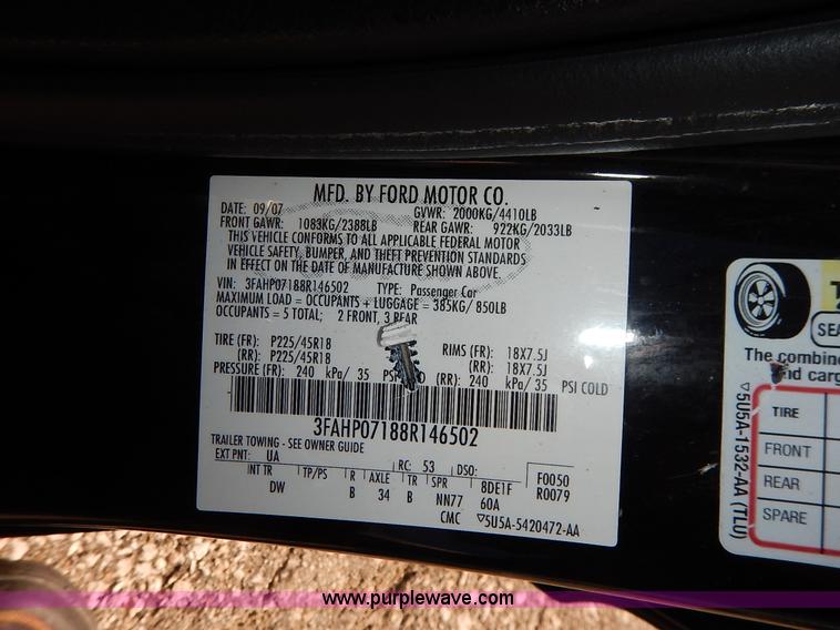 image for item K1514 2008 Ford Fusion SE