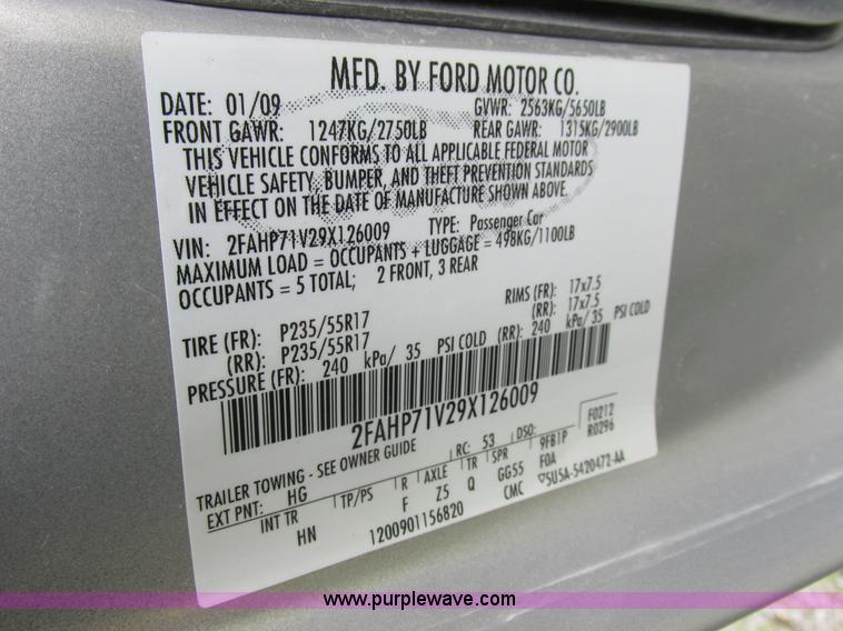 image for item K2175 2009 Ford Crown Victoria Police Interceptor