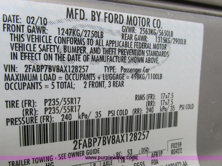 image for item K2176 2010 Ford Crown Victoria Police Interceptor