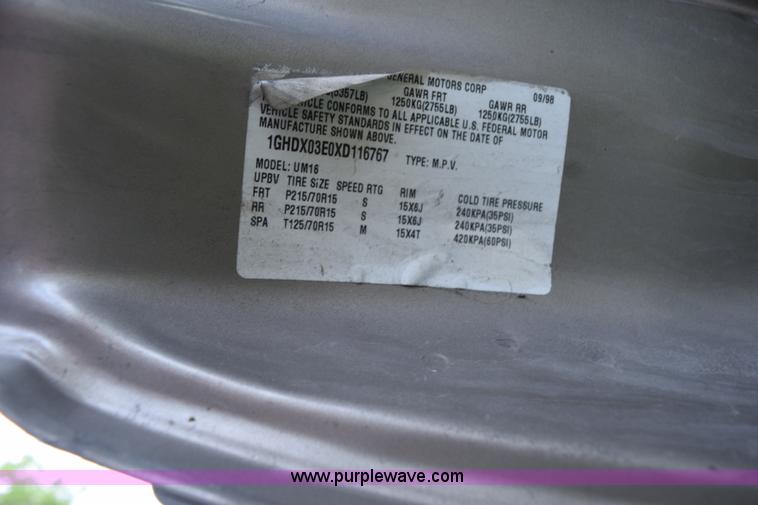 image for item K6121 1999 Oldsmobile Silhouette van