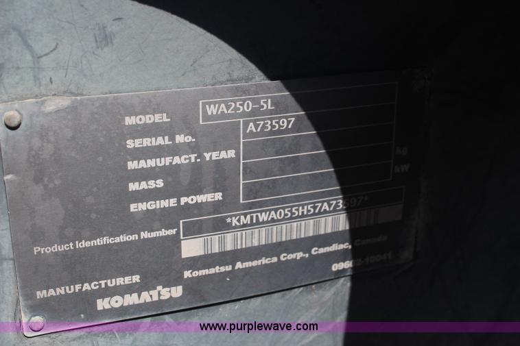 image for item K6983 2005 Komatsu WA250-5L wheel loader