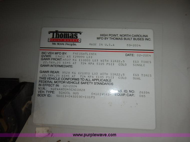 image for item K7442 2005 Freightliner FS65 Thomas school bus