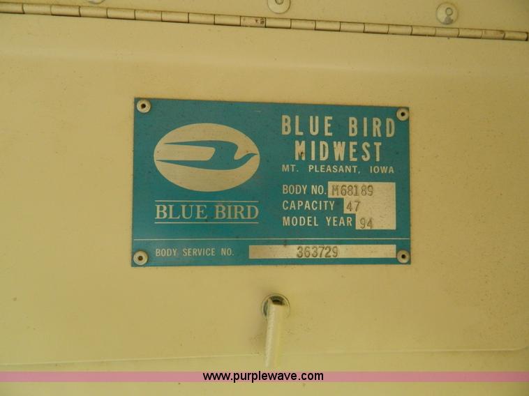 image for item K8138 1995 Blue Bird B7 school bus