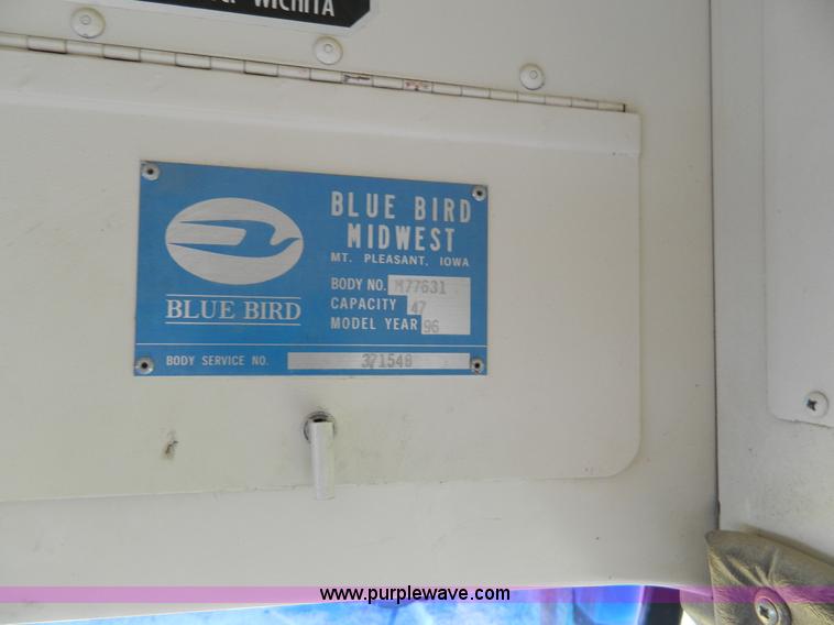 image for item K8139 1996 Blue Bird B800 school bus