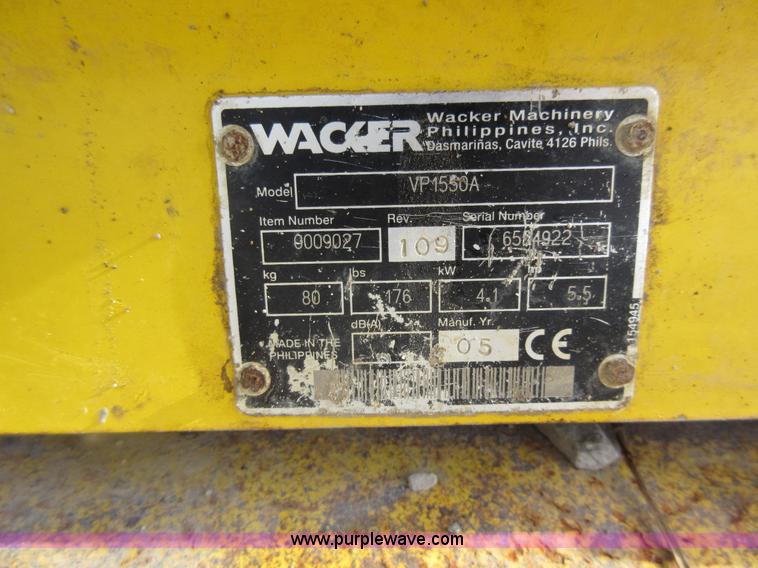 image for item AO9037 Wacker VP1550 low vibration plate compactor