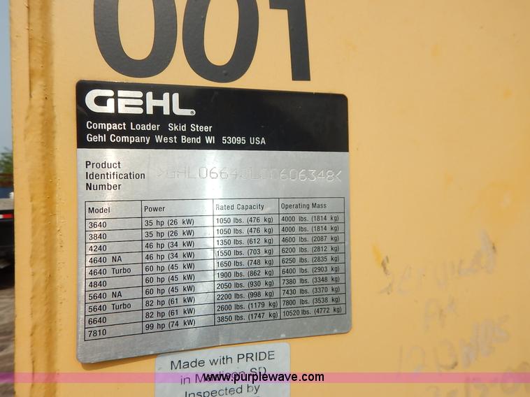 image for item J3788 2007 Gehl 6640E skid steer