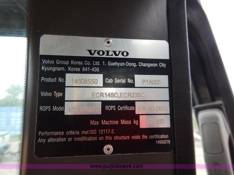 image for item J3790 2011 Volvo ECR235CL excavator