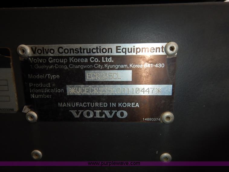 image for item J3790 2011 Volvo ECR235CL excavator