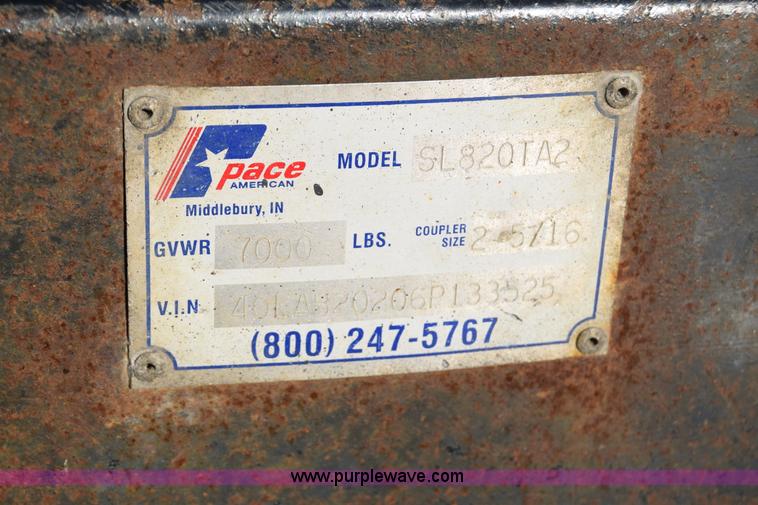 image for item L2517 2006 Pace SL820TA2 enclosed cargo trailer