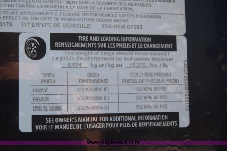 image for item L2519 2011 Parker equipment trailer