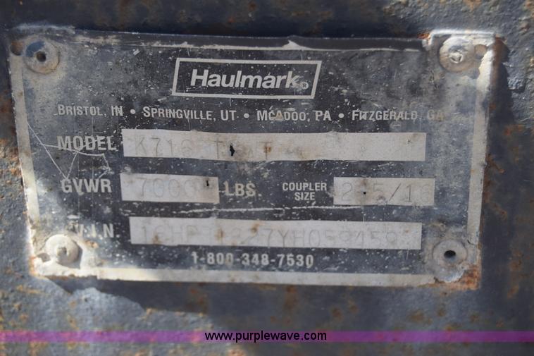 image for item L2527 2000 Haulmark K716BT-WT enclosed cargo trailer