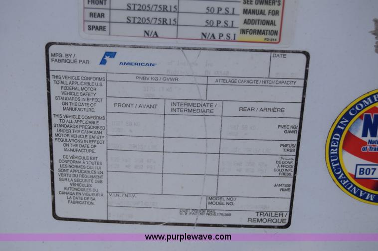 image for item L2530 2008 Pace RT8520TA2H enclosed cargo trailer