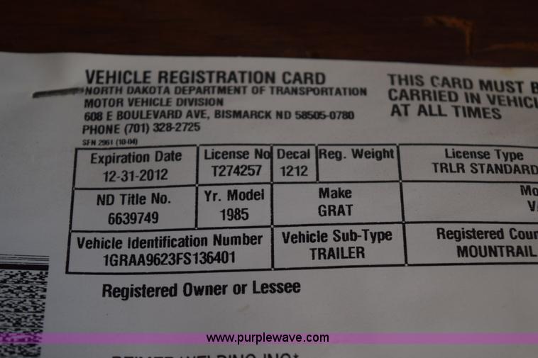 image for item L2538 1985 Great Dane dry van trailer